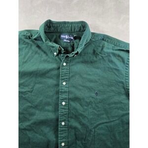 Vintage Ralph Lauren Shirt Mens 3XLT Tall Green Button Down Long Sleeve